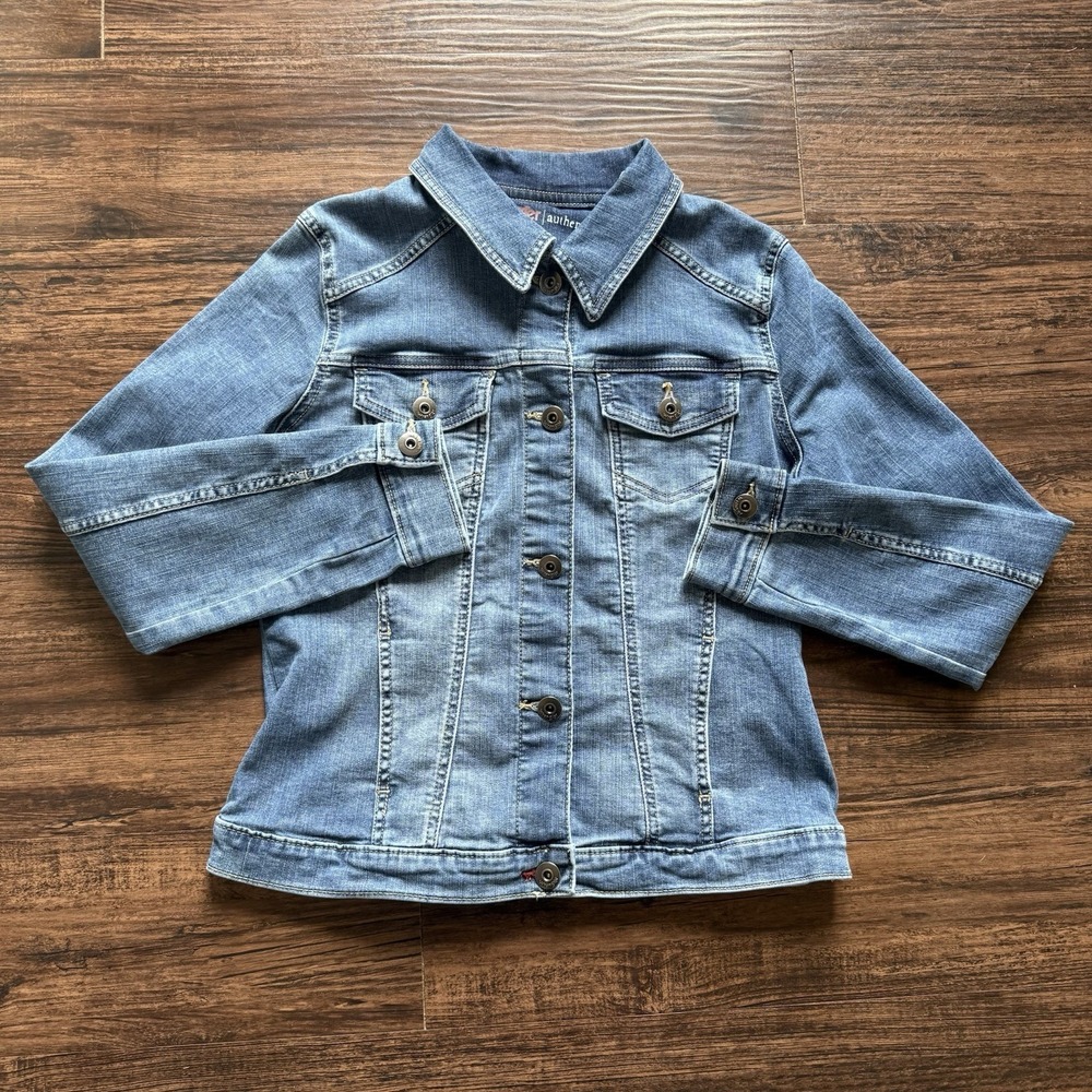 Wrangler Authentics Women's Stretch Denim Jacket - Medium Wash Blue - Size M